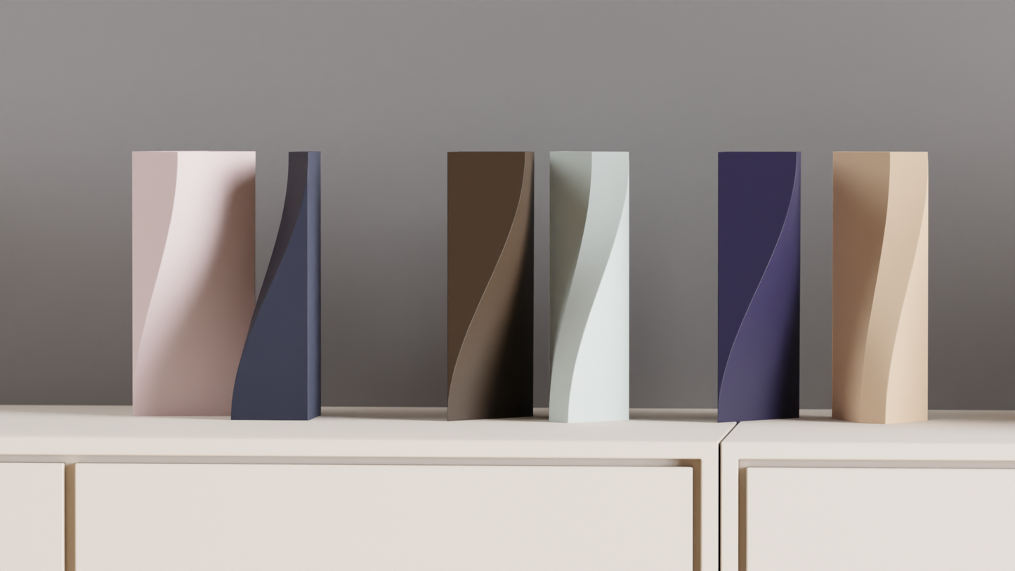 Unique Artistic Dual-tone Split Vase Collection, Stylish Paired Contemporary Architectural Vases Statement, Art Deco