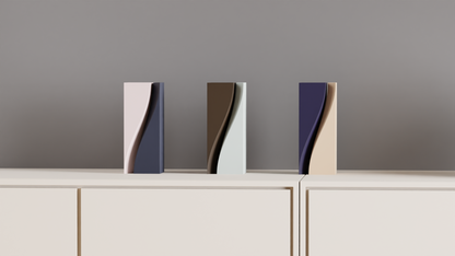 Unique Artistic Dual-tone Split Vase Collection, Stylish Paired Contemporary Architectural Vases Statement, Art Deco