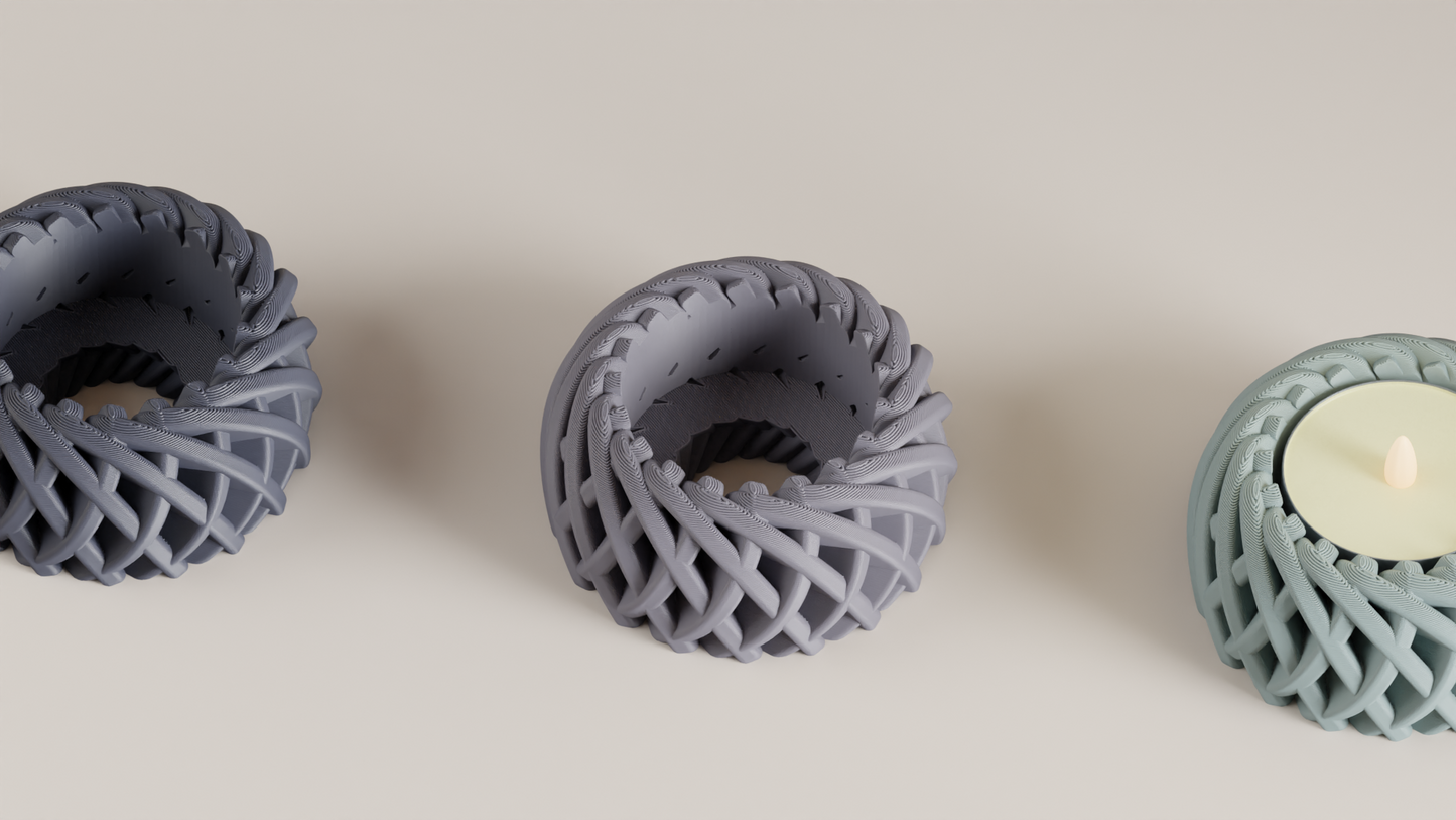 Modern Nordic Style Spiral Basket Candle Holder, Stylish Contemporary LED Lantern, Tabletop Ambient Statement