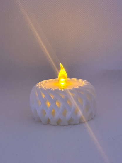 Modern Nordic Style Spiral Basket Candle Holder, Stylish Contemporary LED Lantern, Tabletop Ambient Statement