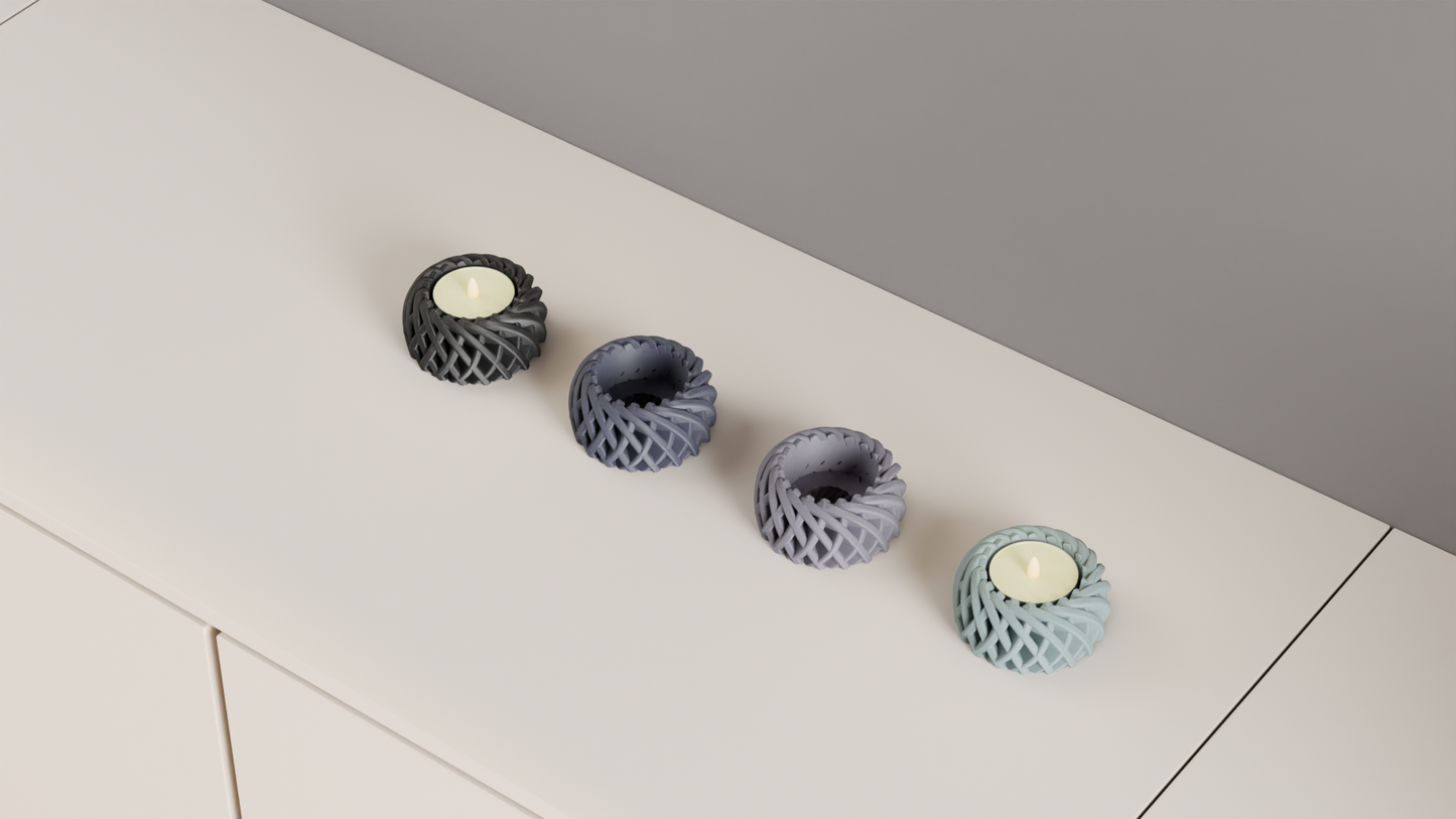 Modern Nordic Style Spiral Basket Candle Holder, Stylish Contemporary LED Lantern, Tabletop Ambient Statement