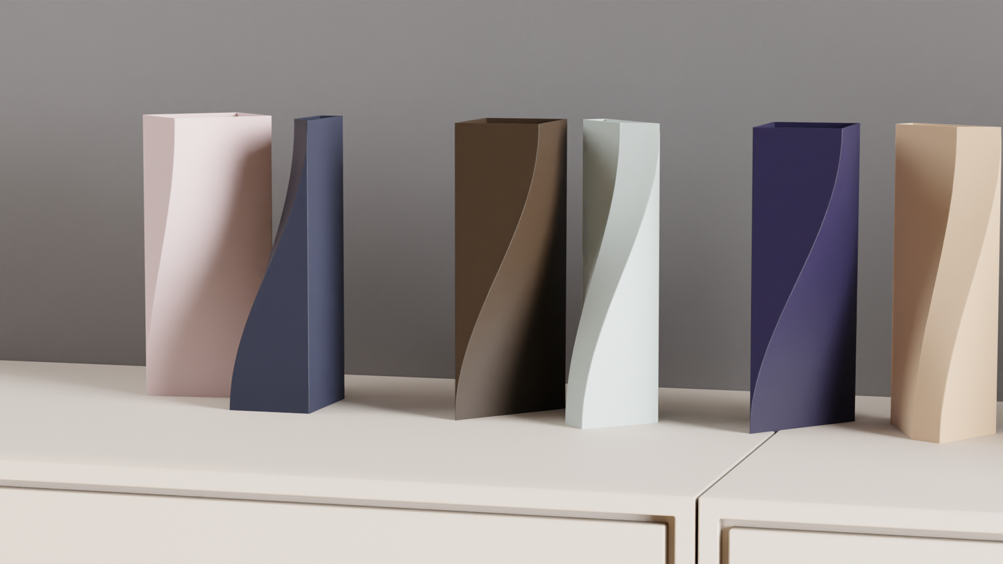 Unique Artistic Dual-tone Split Vase Collection, Stylish Paired Contemporary Architectural Vases Statement, Art Deco