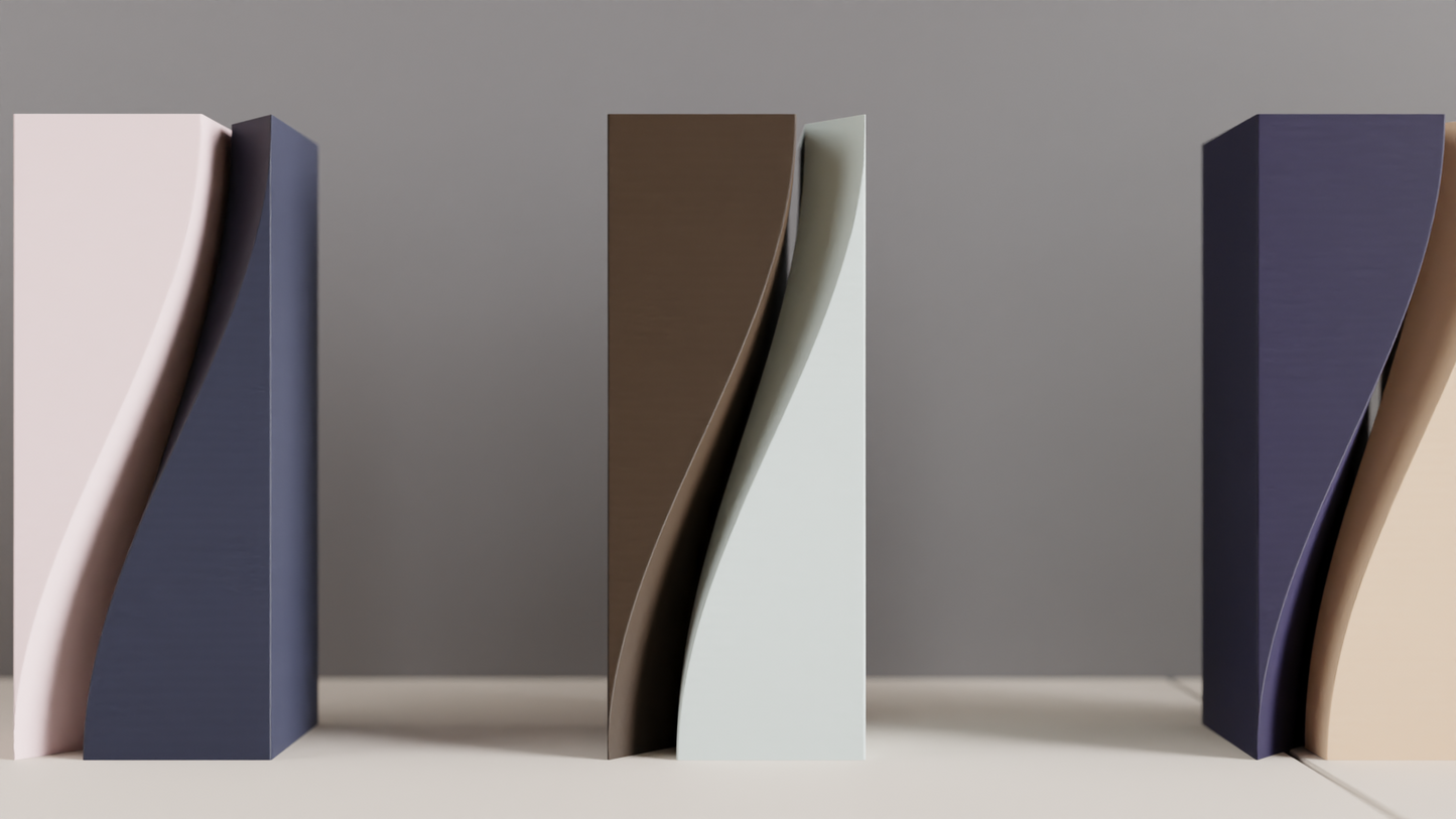 Unique Artistic Dual-tone Split Vase Collection, Stylish Paired Contemporary Architectural Vases Statement, Art Deco