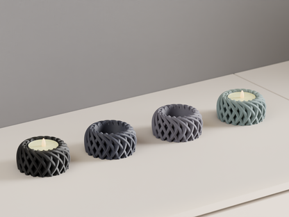 Modern Nordic Style Spiral Basket Candle Holder, Stylish Contemporary LED Lantern, Tabletop Ambient Statement