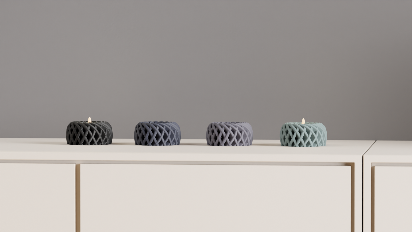 Modern Nordic Style Spiral Basket Candle Holder, Stylish Contemporary LED Lantern, Tabletop Ambient Statement