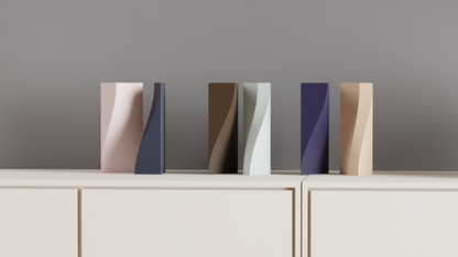 Unique Artistic Dual-tone Split Vase Collection, Stylish Paired Contemporary Architectural Vases Statement, Art Deco