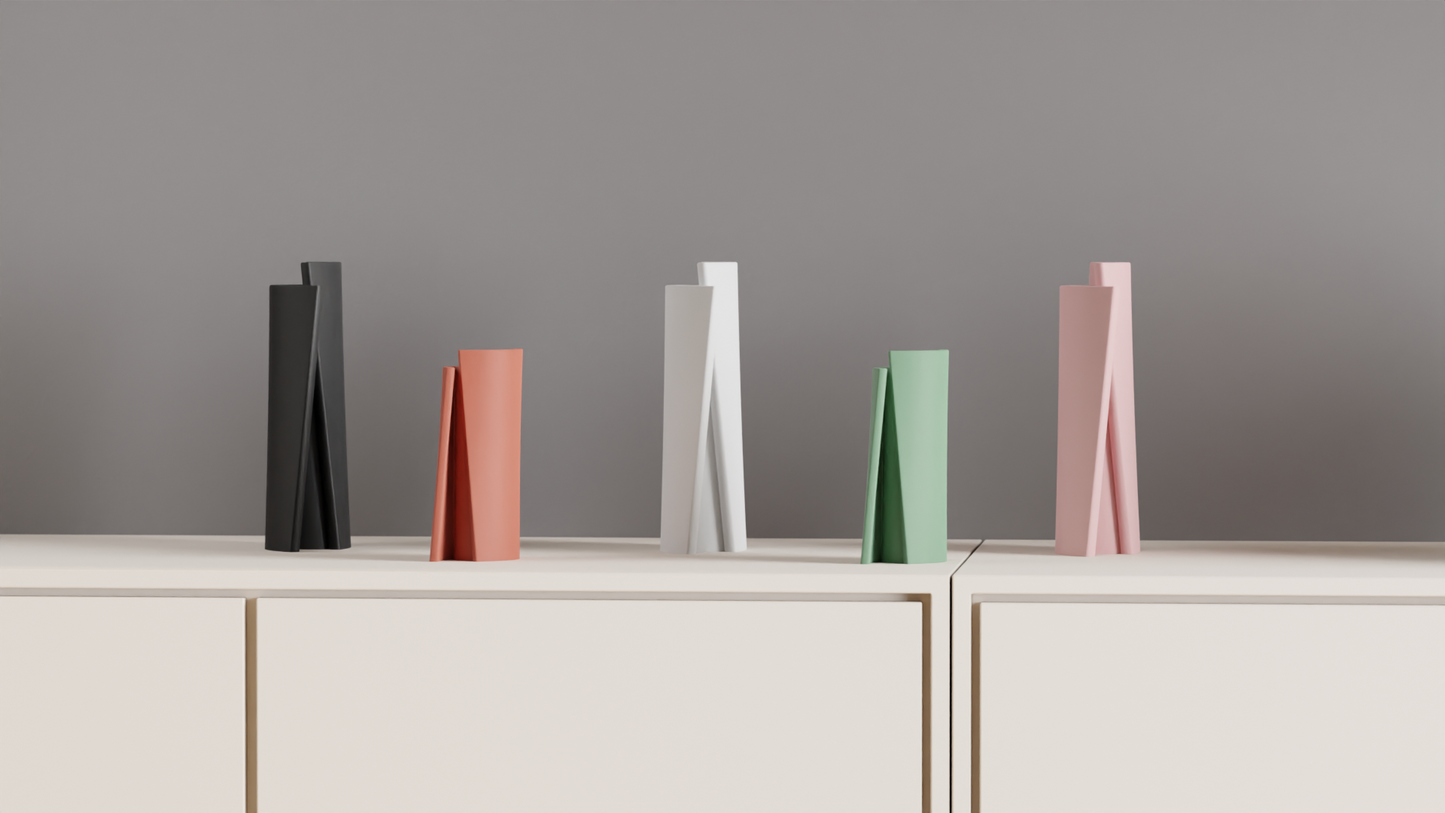 Geometric Vase, Folded Elegance Architectural Flower Vessel, Modern Tabletop Accent
