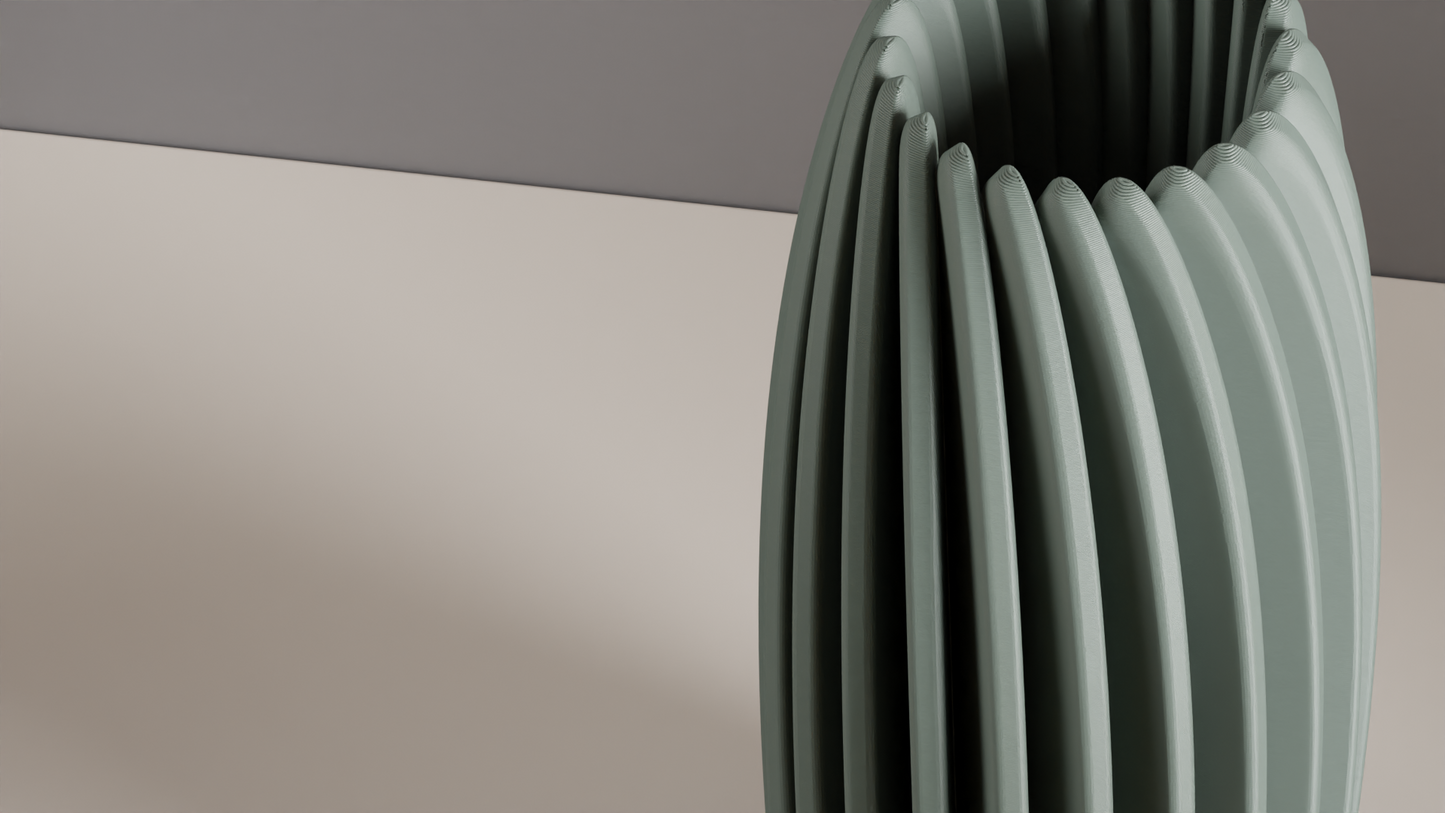 Modern Vase, Rippled Sculptural Vessel, Textured Tabletop Decorative, Mantel Statement