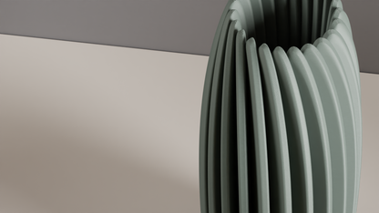 Modern Vase, Rippled Sculptural Vessel, Textured Tabletop Decorative, Mantel Statement