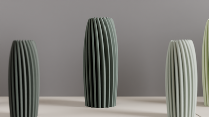 Modern Vase, Rippled Sculptural Vessel, Textured Tabletop Decorative, Mantel Statement