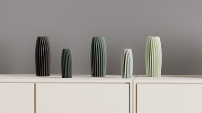 Modern Vase, Rippled Sculptural Vessel, Textured Tabletop Decorative, Mantel Statement