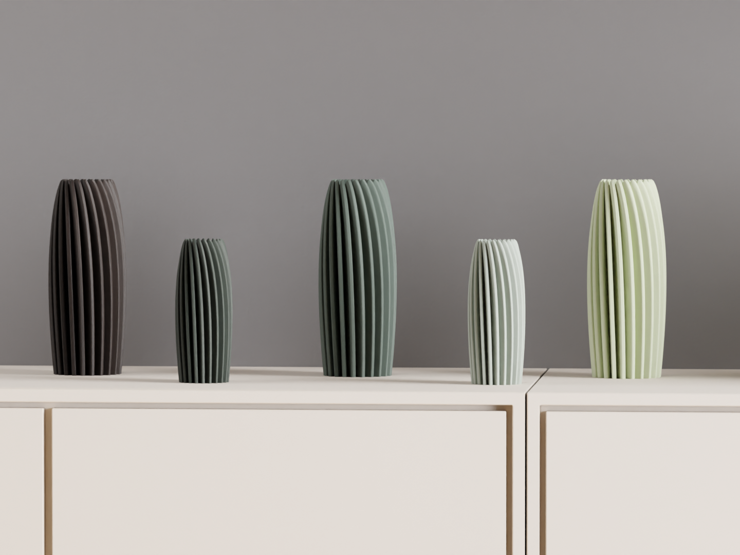 Modern Vase, Rippled Sculptural Vessel, Textured Tabletop Decorative, Mantel Statement