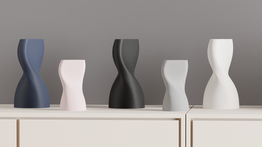 Twisted Hourglass Vase, Sculptural Geometric Tabletop Accent, Modern Floral Vessel