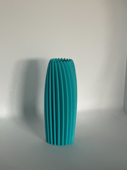 Modern Vase, Rippled Sculptural Vessel, Textured Tabletop Decorative, Mantel Statement