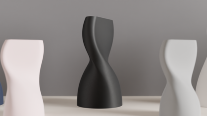 Twisted Hourglass Vase, Sculptural Geometric Tabletop Accent, Modern Floral Vessel