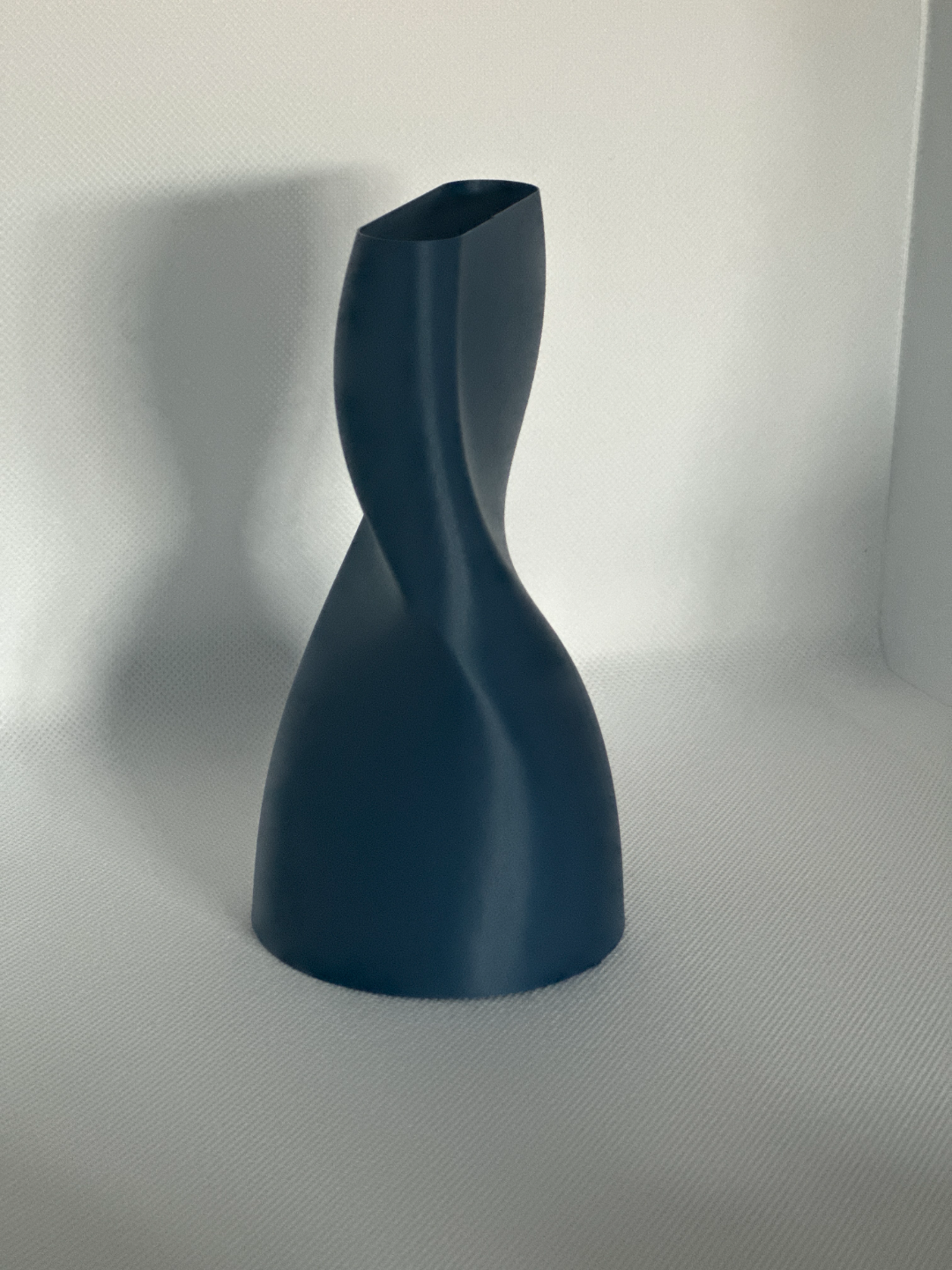 Twisted Hourglass Vase, Sculptural Geometric Tabletop Accent, Modern Floral Vessel