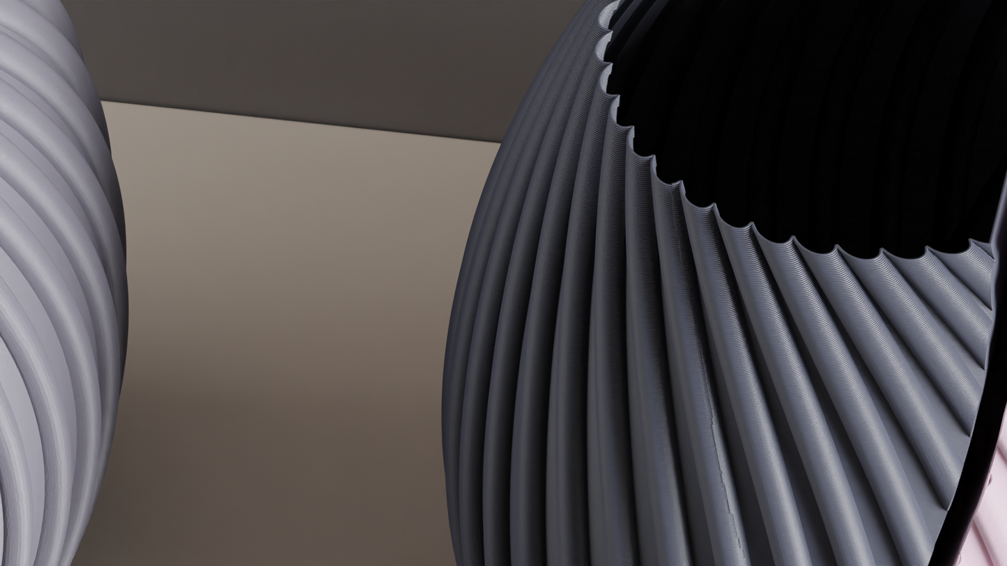 Spiral Vase, Dual Tone Sculptural Designer Tabletop Accent Contemporary Statement