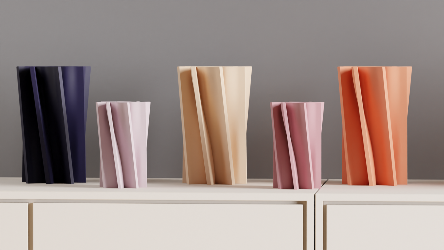 Sculptural Vase, Spiral Twist Centerpiece, Modern Elegant Tabletop Decorative Accent