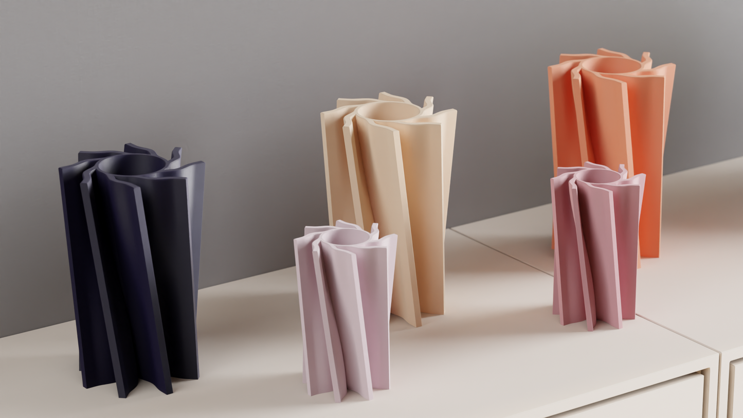 Sculptural Vase, Spiral Twist Centerpiece, Modern Elegant Tabletop Decorative Accent