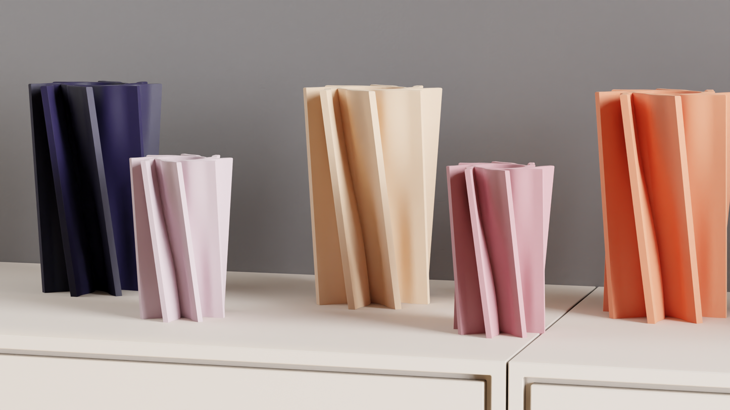 Sculptural Vase, Spiral Twist Centerpiece, Modern Elegant Tabletop Decorative Accent