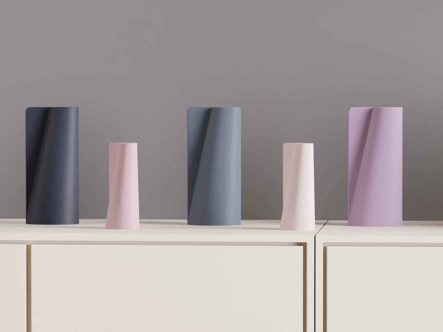 Spiral Vase Geometric Finned, Sculptural Minimalist Tabletop Accent, Japandi Statement