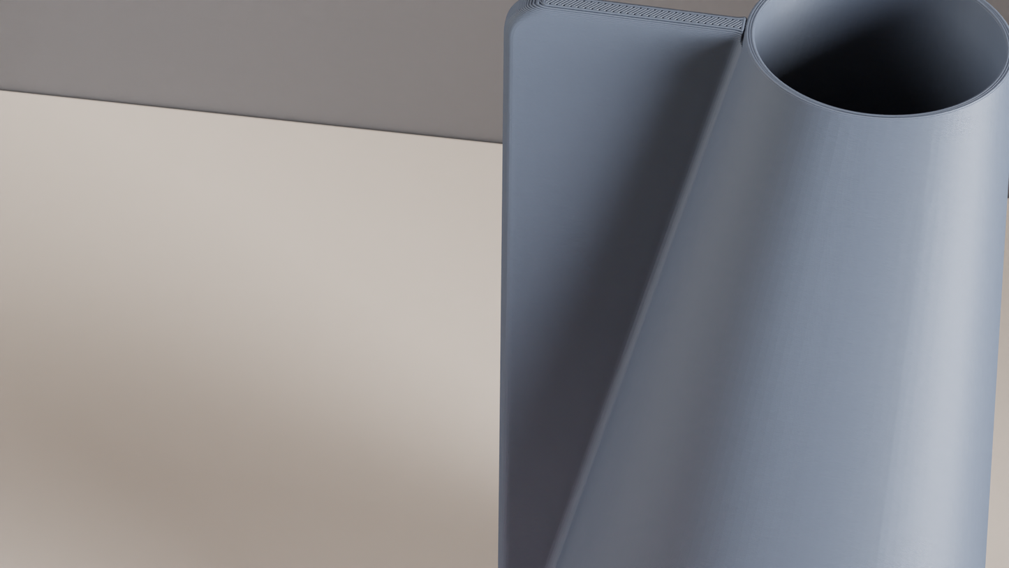 Spiral Vase Geometric Finned, Sculptural Minimalist Tabletop Accent, Japandi Statement