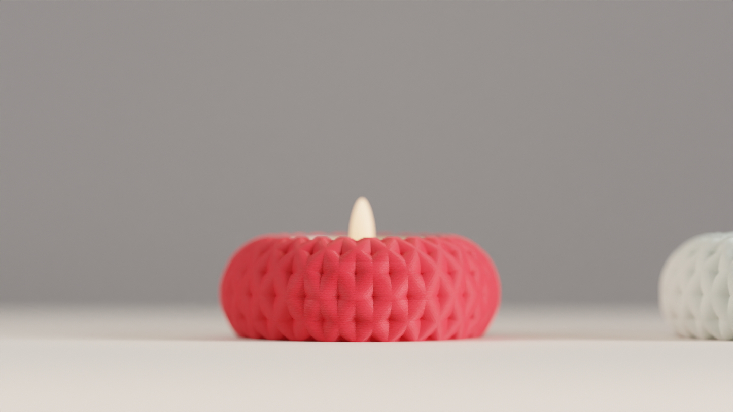 Tealight Holder, Basket Weave Sculpture, Contemporary Woven Geometry Tabletop Accent