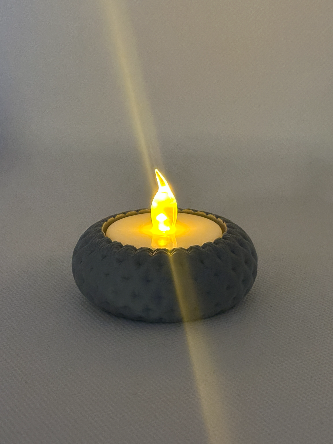 Tealight Holder, Basket Weave Sculpture, Contemporary Woven Geometry Tabletop Accent