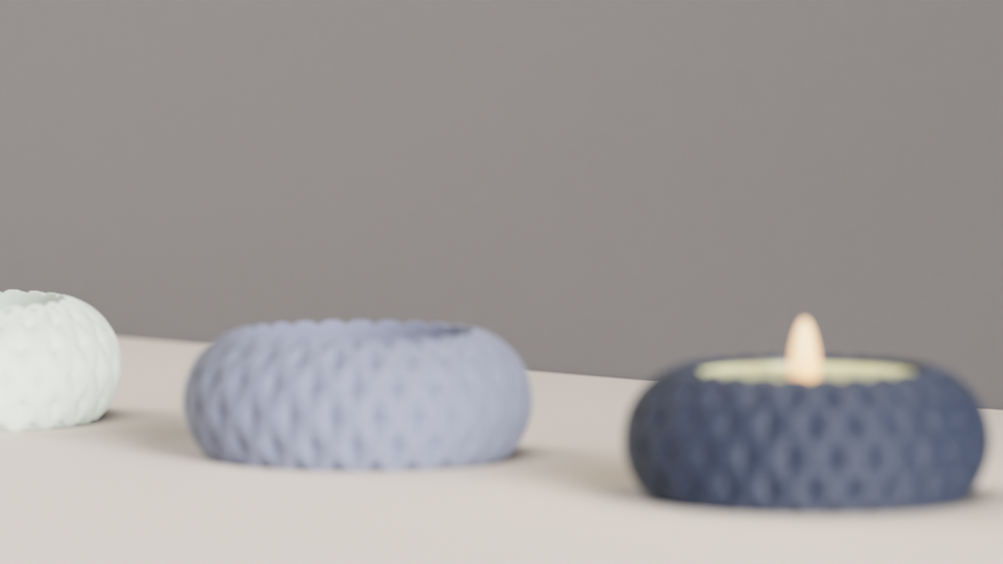 Tealight Holder, Basket Weave Sculpture, Contemporary Woven Geometry Tabletop Accent