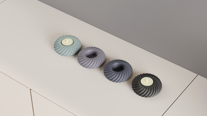 Tealight Holder, Rope Texture Sculptural DecorativeCandleCup, Tabletop Accent Ambient Glow