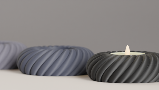 Tealight Holder, Rope Texture Sculptural DecorativeCandleCup, Tabletop Accent Ambient Glow