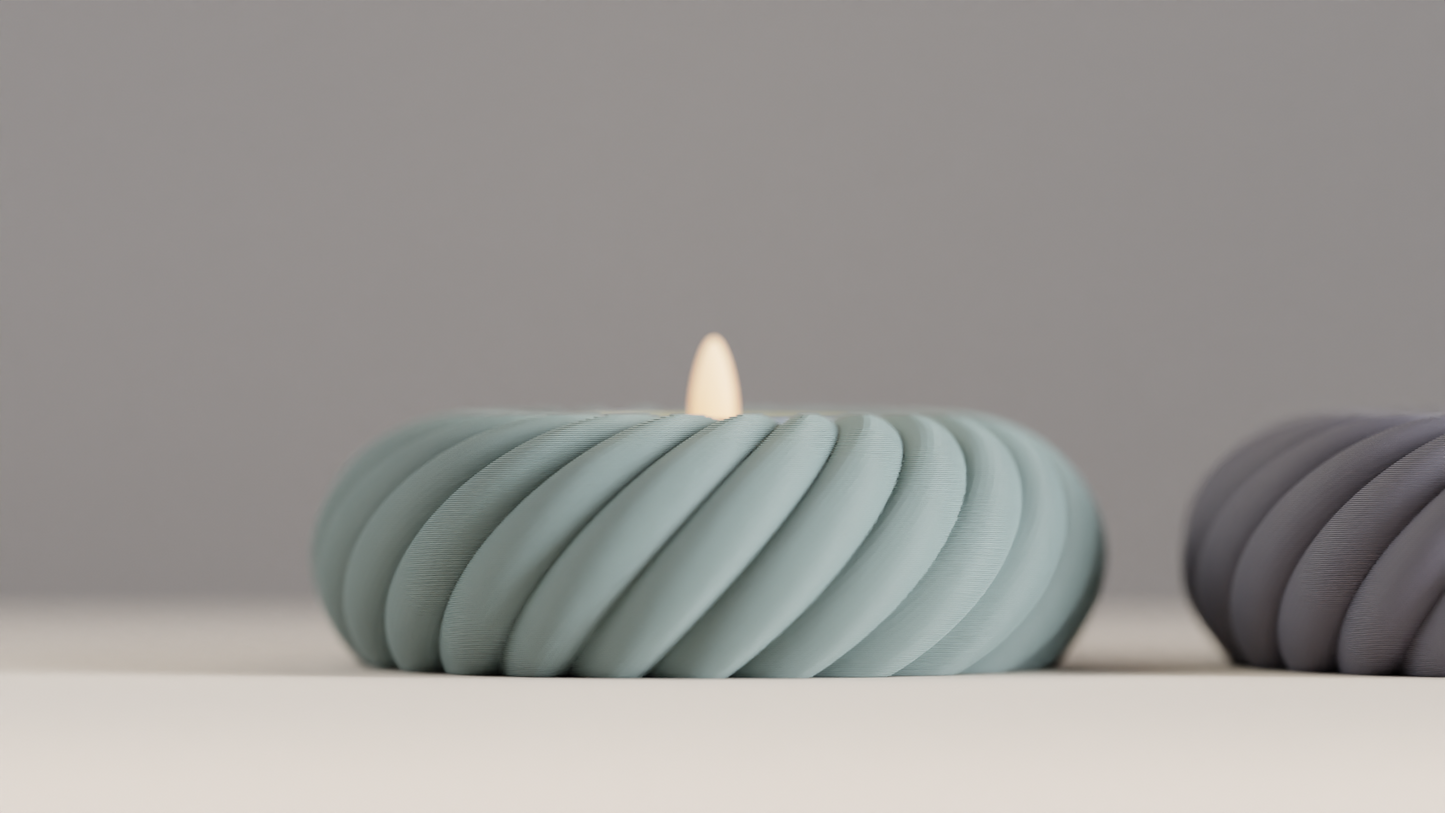 Tealight Holder, Rope Texture Sculptural DecorativeCandleCup, Tabletop Accent Ambient Glow