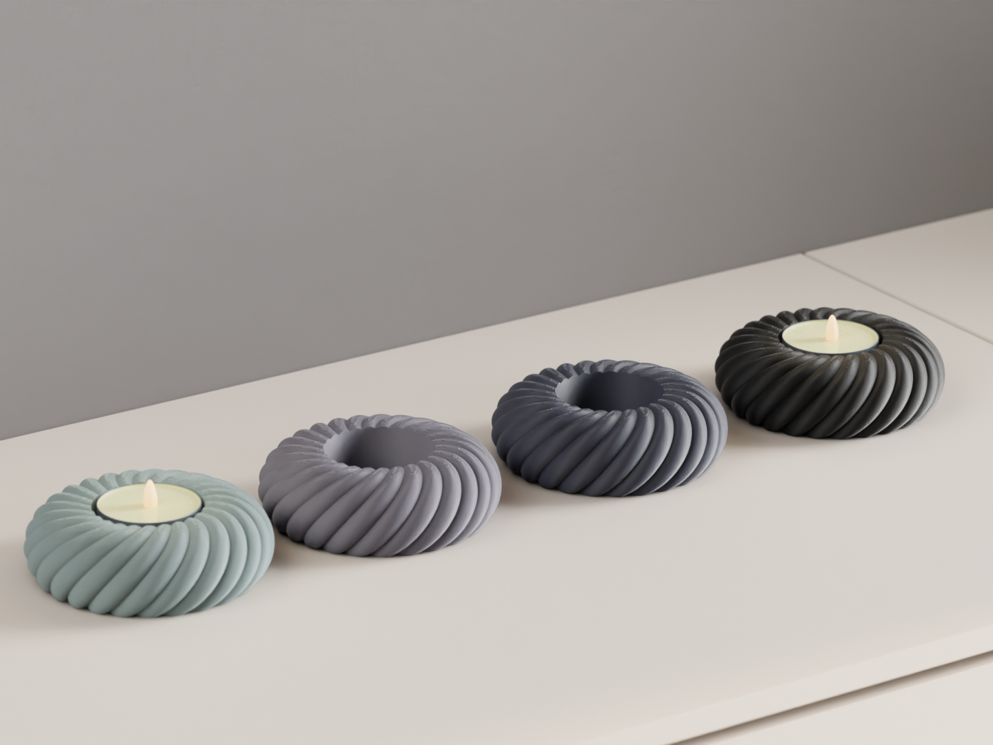 Tealight Holder, Rope Texture Sculptural DecorativeCandleCup, Tabletop Accent Ambient Glow