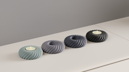 Tealight Holder, Rope Texture Sculptural DecorativeCandleCup, Tabletop Accent Ambient Glow