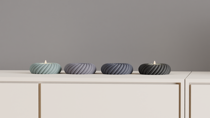 Tealight Holder, Rope Texture Sculptural DecorativeCandleCup, Tabletop Accent Ambient Glow