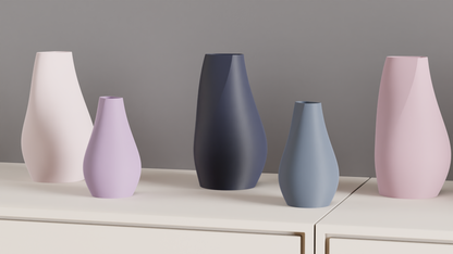 Elegant Original Japandi Style Vase, Modern Curved Tabletop Vessel, Contemporary Minimalist Dried Flower Holder