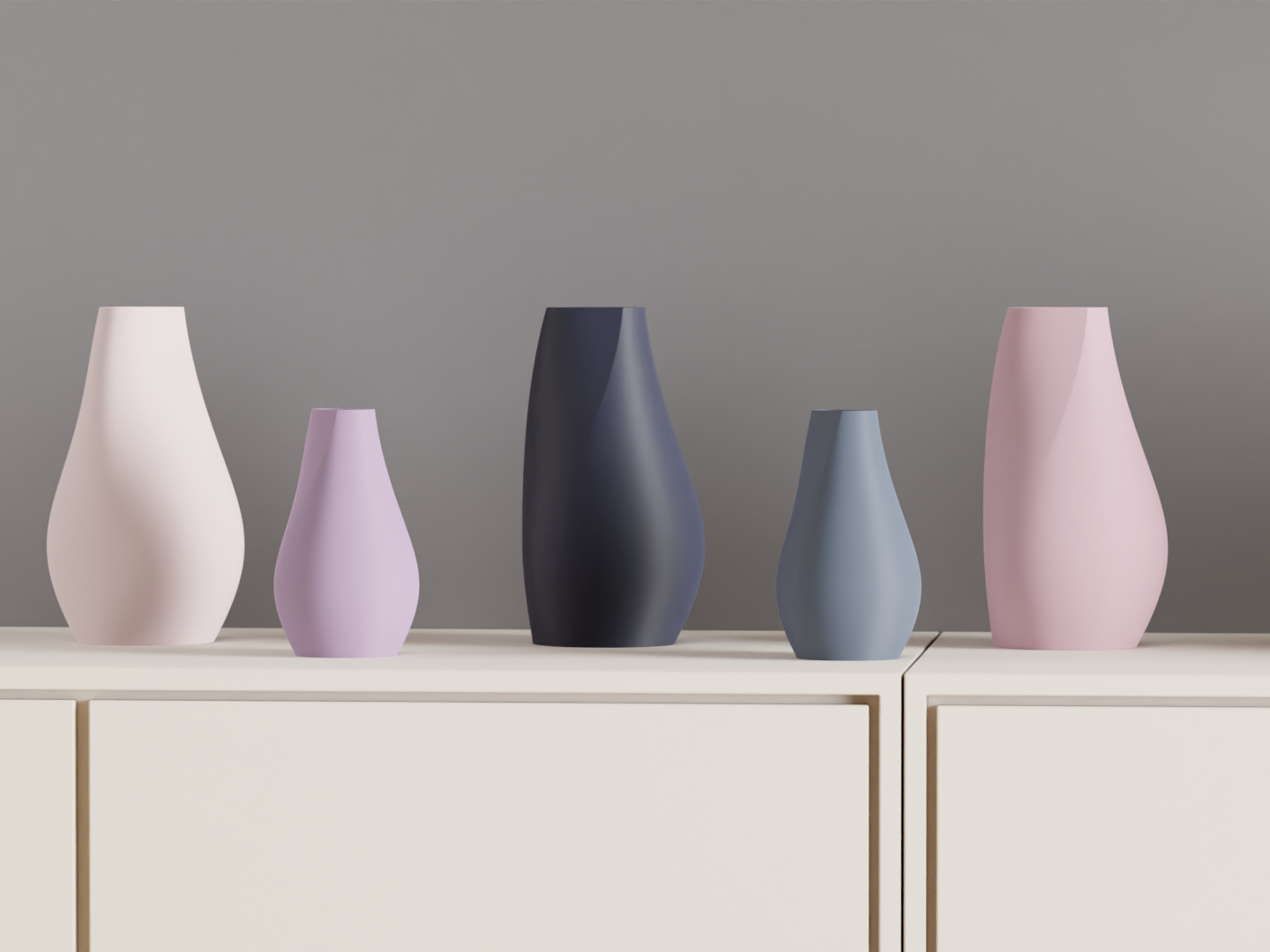 Elegant Original Japandi Style Vase, Modern Curved Tabletop Vessel, Contemporary Minimalist Dried Flower Holder