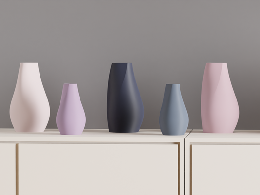 Elegant Original Japandi Style Vase, Modern Curved Tabletop Vessel, Contemporary Minimalist Dried Flower Holder