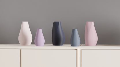 Elegant Original Japandi Style Vase, Modern Curved Tabletop Vessel, Contemporary Minimalist Dried Flower Holder