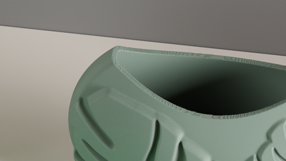 Monstera Leaf Vase, Tropical Tabletop Planter, Decorative Accent Vessel Contemporary