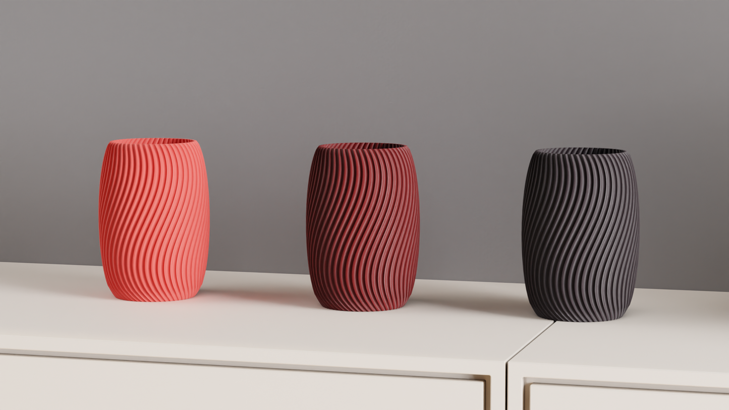 Ripple Vase, Modern Nordic Flower Holder, Minimalist Geometric Contemporary Decor