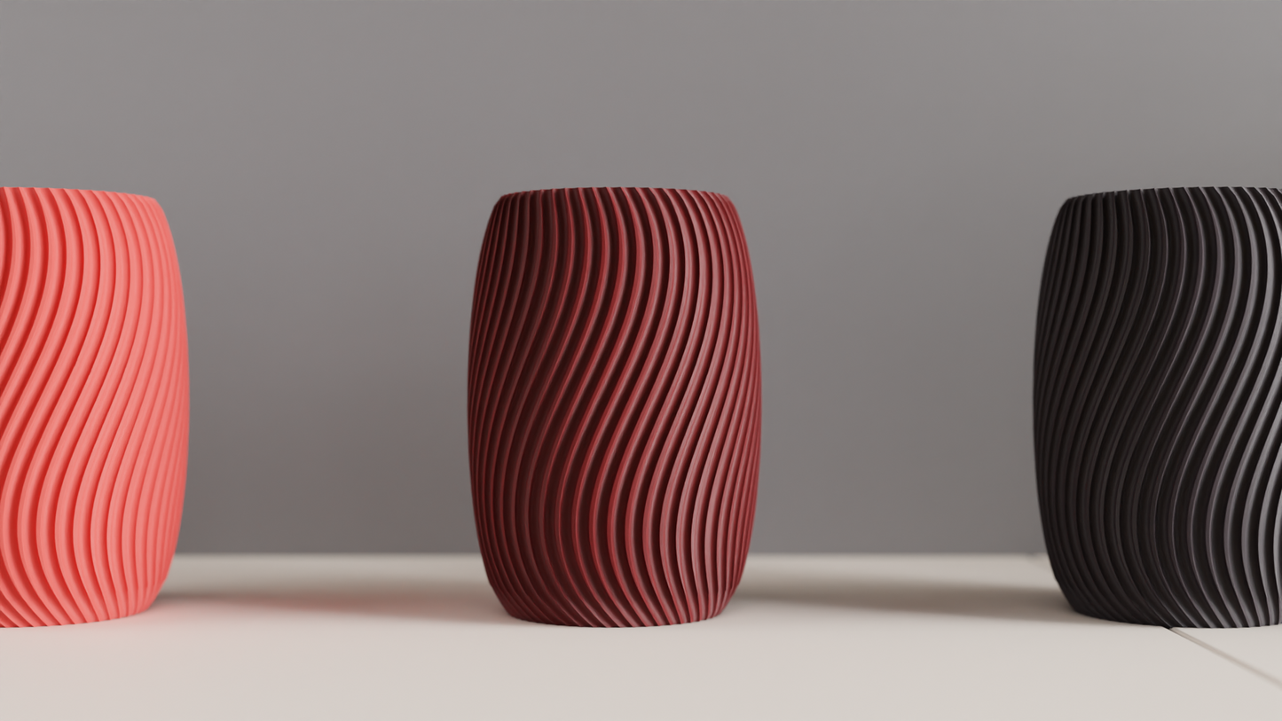 Ripple Vase, Modern Nordic Flower Holder, Minimalist Geometric Contemporary Decor