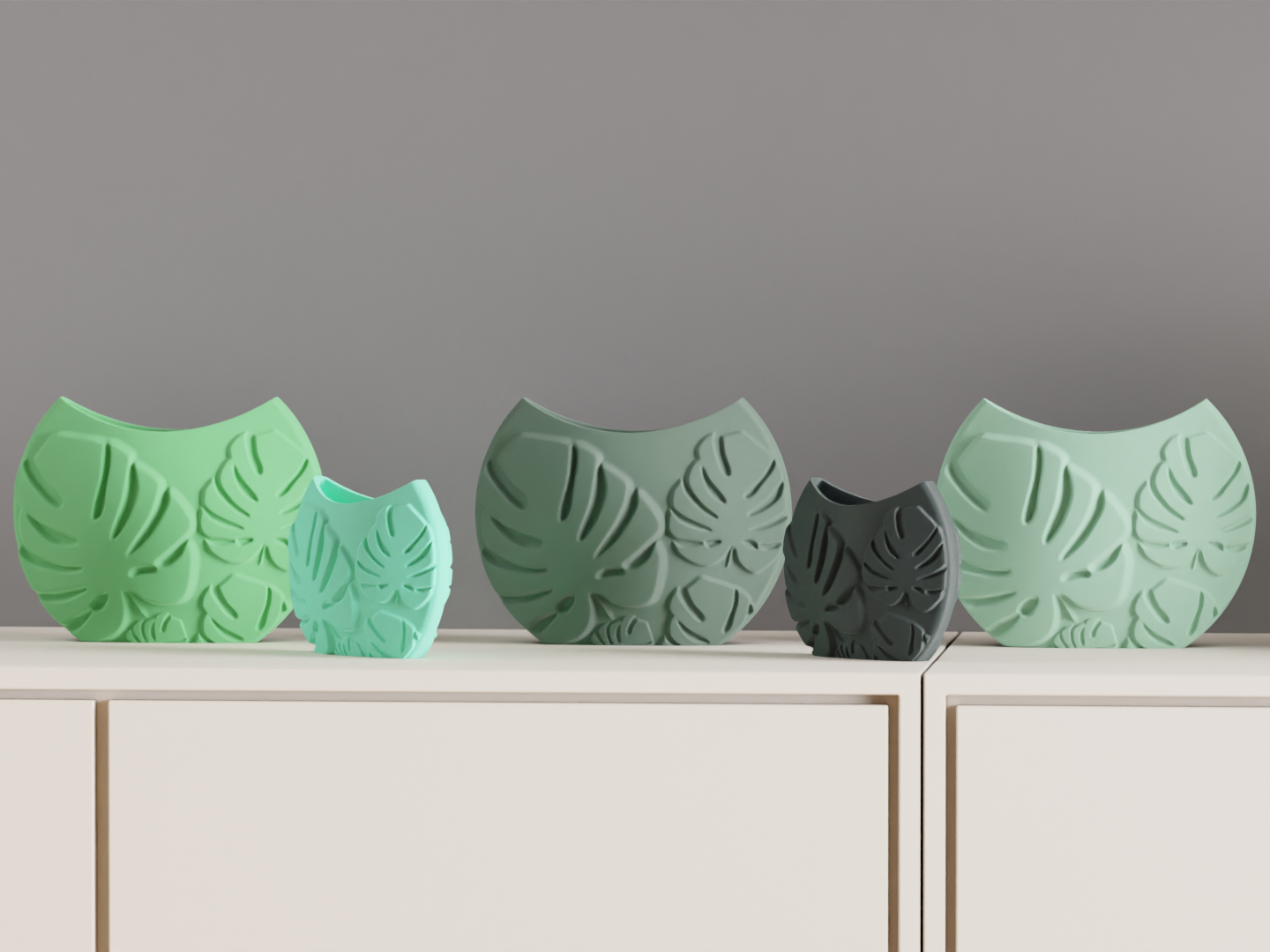 Monstera Leaf Vase, Tropical Tabletop Planter, Decorative Accent Vessel Contemporary