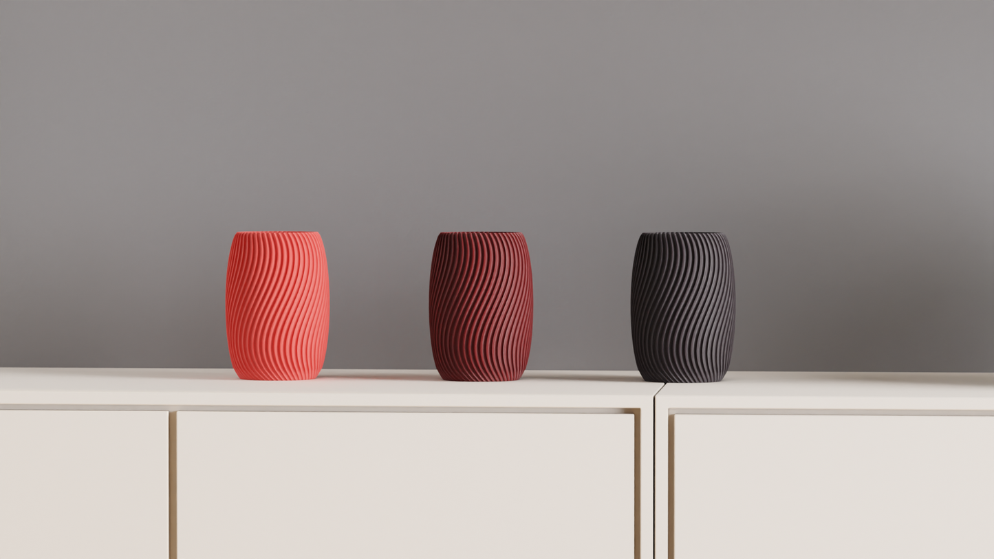 Ripple Vase, Modern Nordic Flower Holder, Minimalist Geometric Contemporary Decor