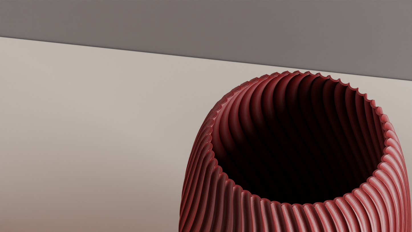 Ripple Vase, Modern Nordic Flower Holder, Minimalist Geometric Contemporary Decor