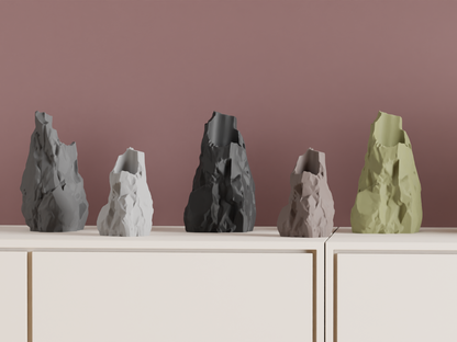 Rock Vase, Sculptural Organic Vessel, Geometric Tabletop Accent, Contemporary Decor