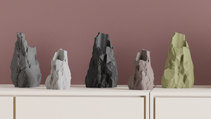 Rock Vase, Sculptural Organic Vessel, Geometric Tabletop Accent, Contemporary Decor