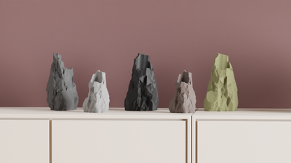 Rock Vase, Sculptural Organic Vessel, Geometric Tabletop Accent, Contemporary Decor