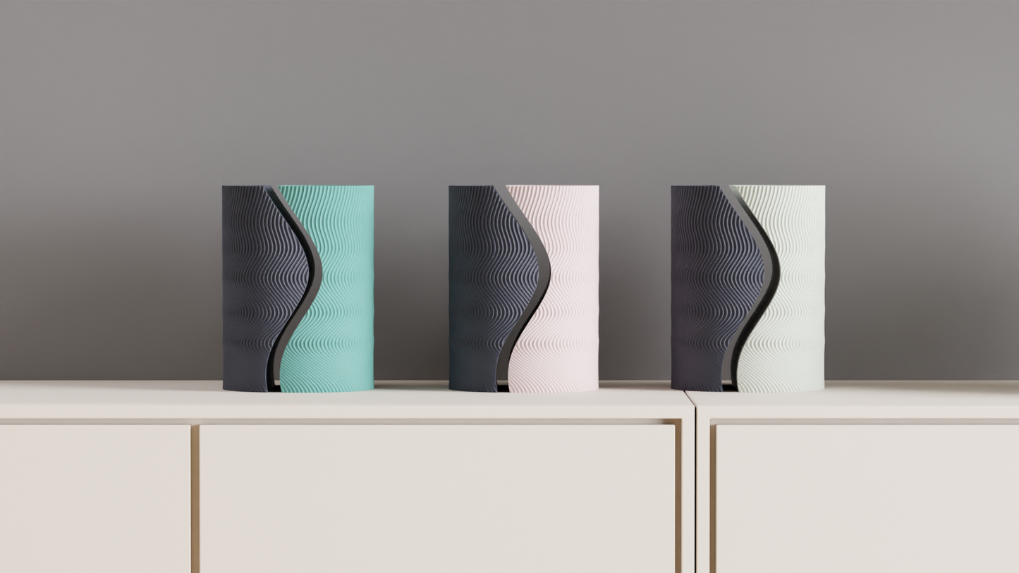 Split Vase Tabletop Centerpiece, Sculptural Layered Texture Decorative Holder Contrast