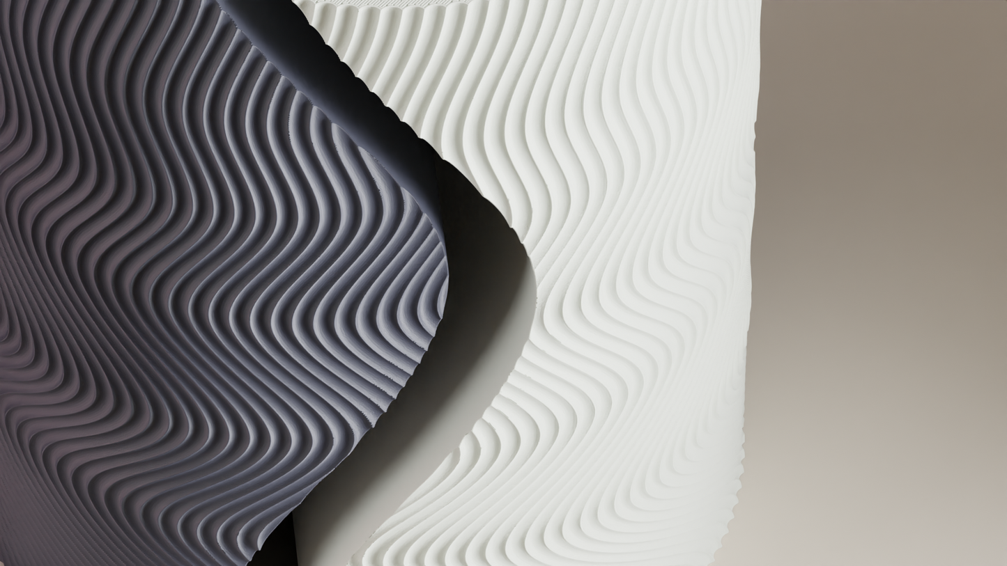 Split Vase Tabletop Centerpiece, Sculptural Layered Texture Decorative Holder Contrast